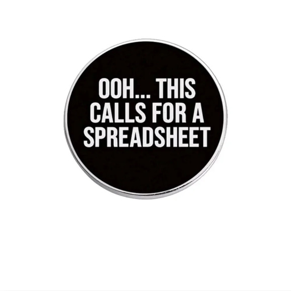 Funny oh this calls for a spreadsheet black enamel brooch pin accessories - Picture 8 of 8